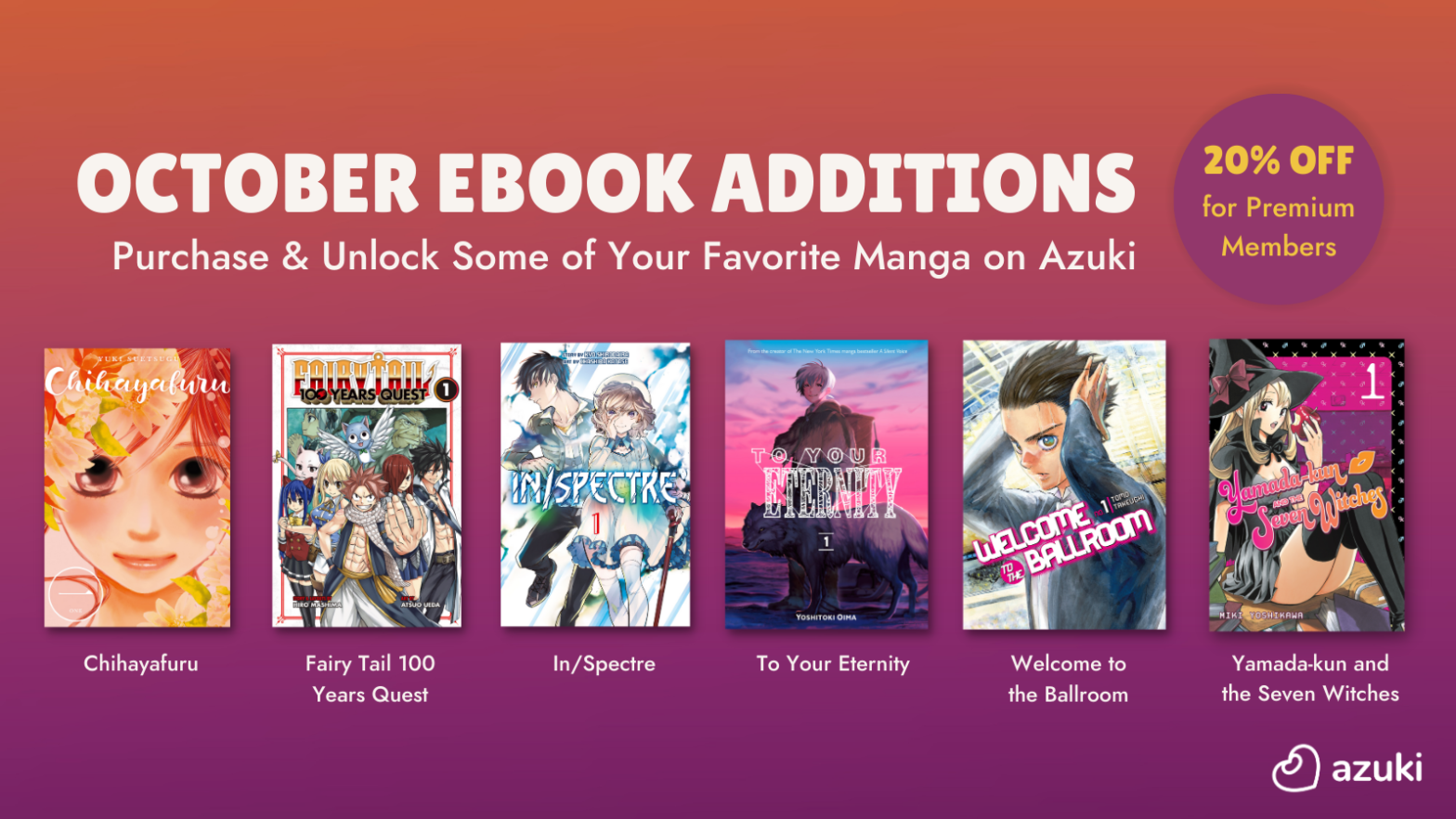 October eBook Additions Purchase & Unlock Some of Your Favorite Manga on Azuki